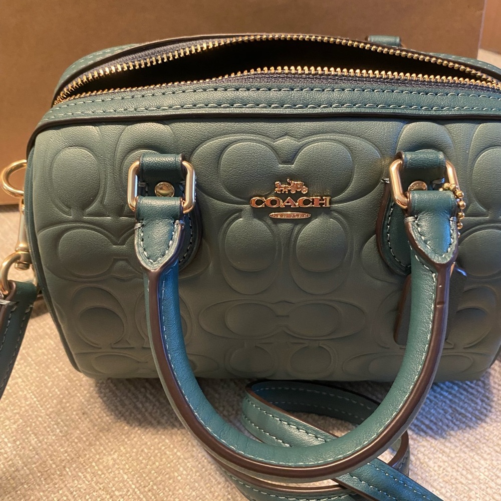 Coach Sage Leather Satchel with Gold Hardware - Picture 7 of 7